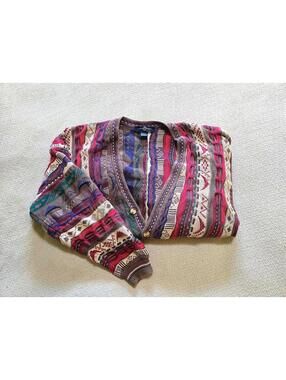 Cotton Traders Sweater XL | 3D knit Pattern Cardigan